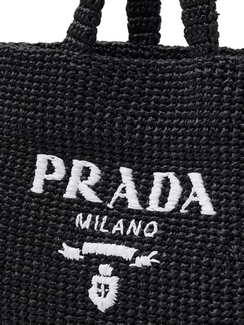 prada black wicker bag|prada raffia tote bag.